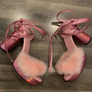SUGAR THRILLZ FUR PINK HEELS